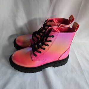 Art Class Kayden Pink Combat Boots - Girls size 2 - NEW
